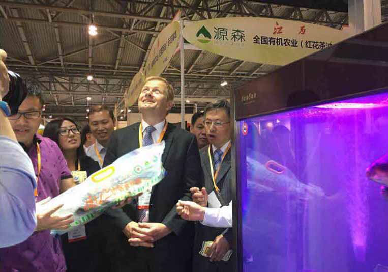 外商参观张家界江垭有机鱼